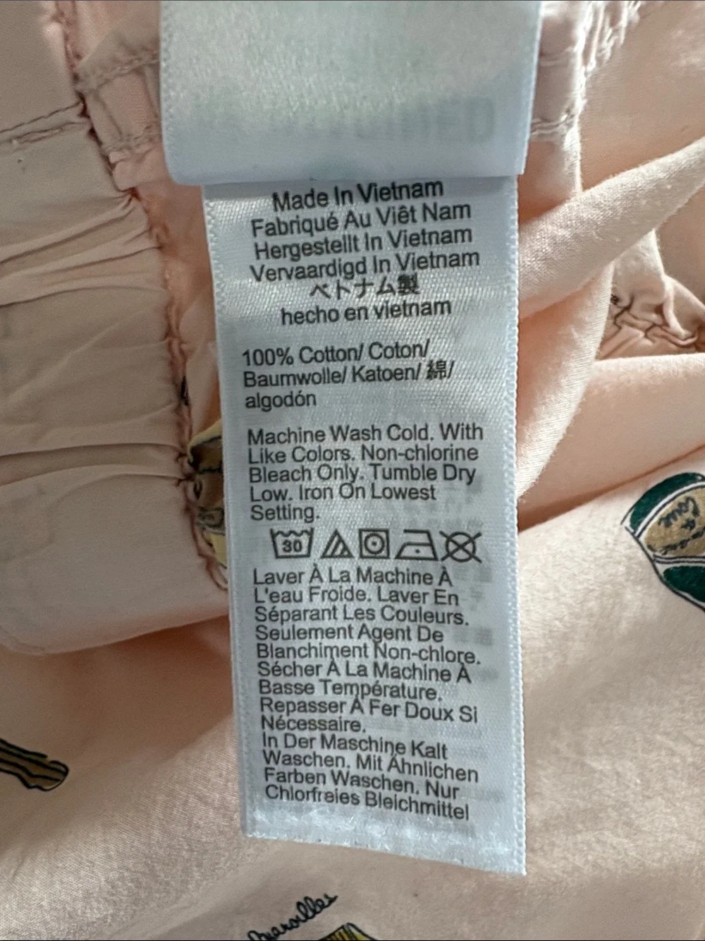 J. Crew Cheese & Wine Graphic Elastic Waist Bootcut PJ Pants Lounge Pink Large